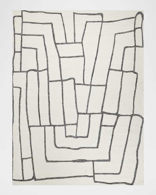 Tangiers Hand-Tufted Ivory/Black Rug, 8' x 10'